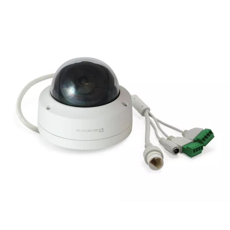 LevelOne GEMINI pevná kupolová IP sieťová kamera, 4 megapixely, H.265, 802.3af PoE, IR LED, interiér/exteriér