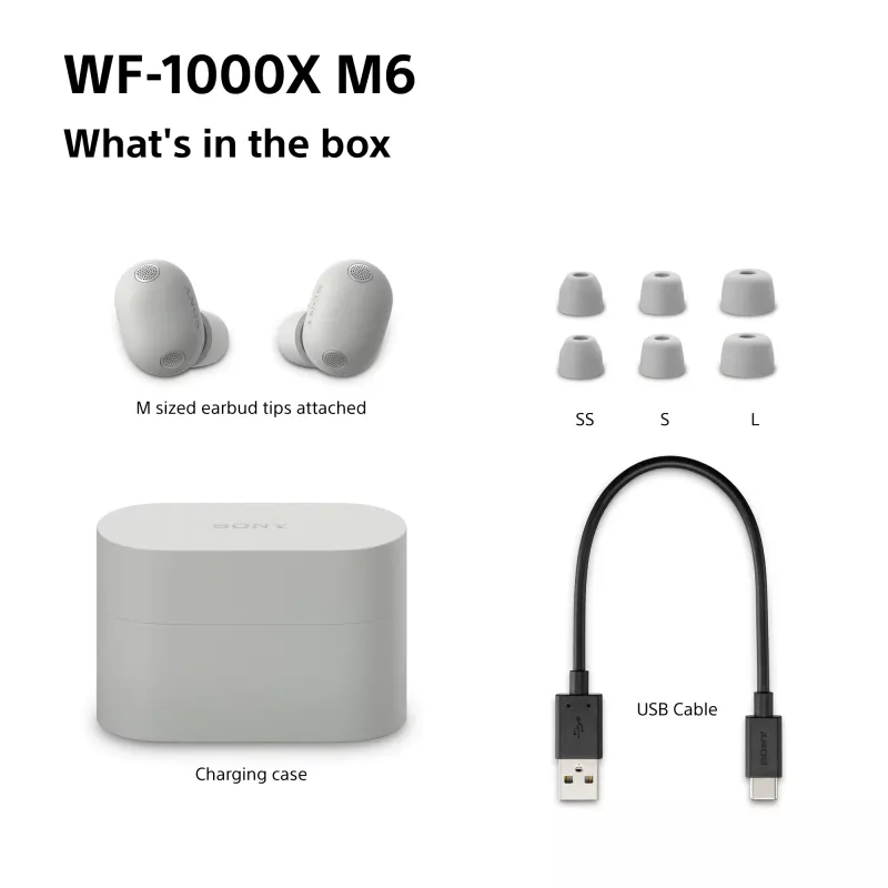 Sony WF1000XM6S.CE7 headset bezdrôtový do uší hovory/hudba Bluetooth strieborný