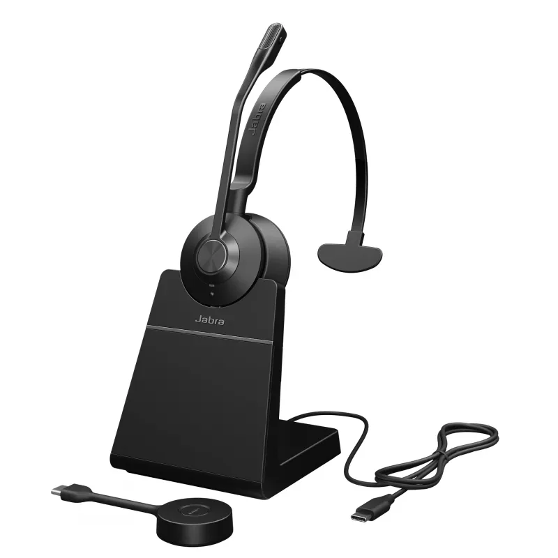 Jabra Engage 55 - USB-C UC Mono stojan, EMEA/APAC, bezdrôtový, kancelária/call centrum, 57 g, headset, čierny