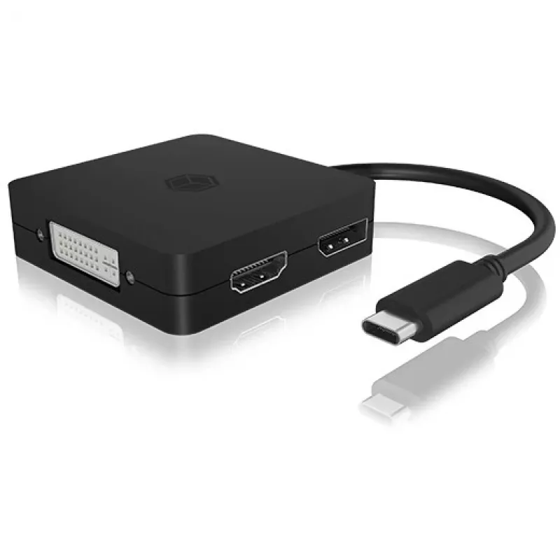 ICY BOX IB-DK1104-C 4in1, HDMI, DP, DVI-D, VGA