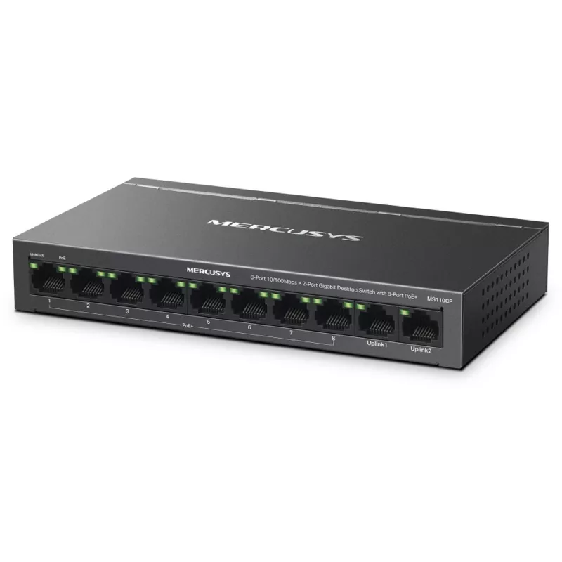 Mercusys MS110CP sieťový switch s podporou PoE čierny