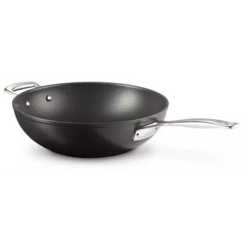 Le Creuset Toughened Non-Stick wok 30 cm čierna/strieborná