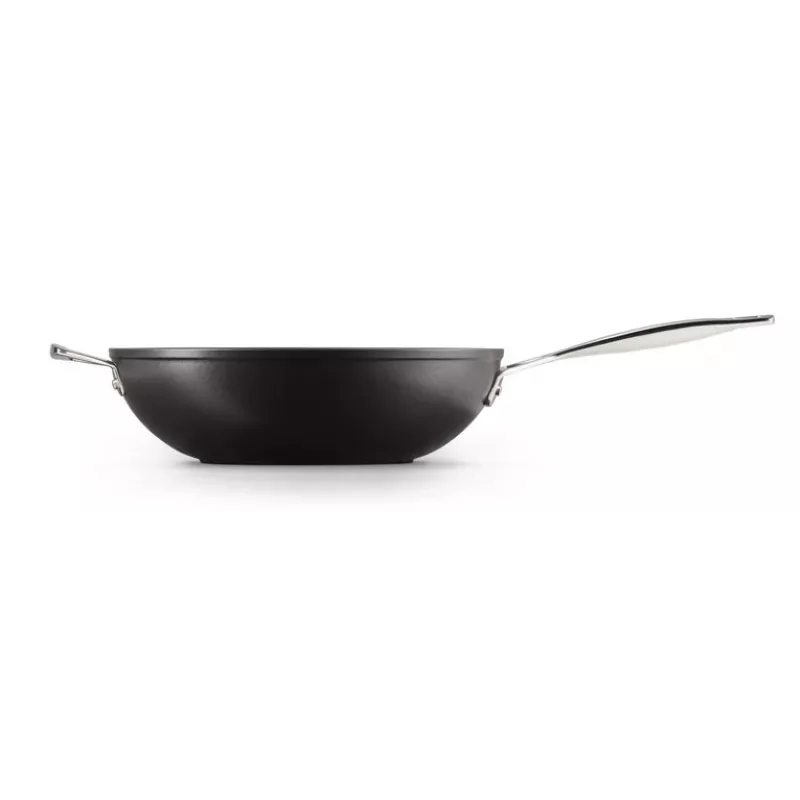Le Creuset Toughened Non-Stick wok 30 cm čierna/strieborná