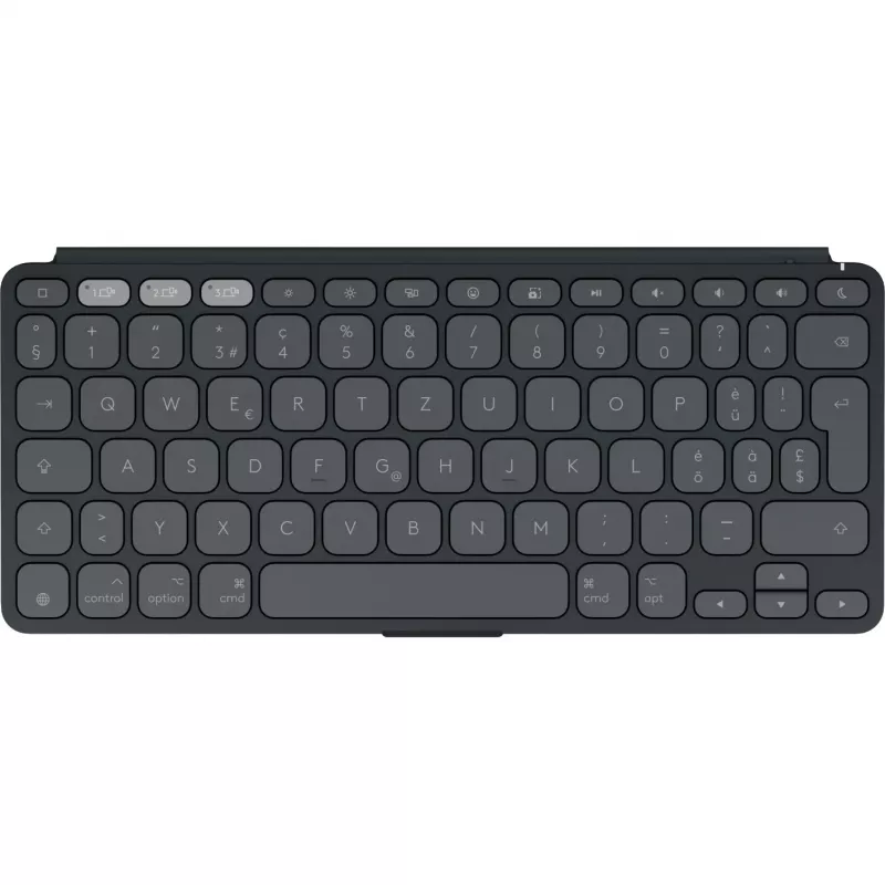 Logitech Keys-To-Go 2 pre iPad – klávesnica – integrovaný kryt – bezdrôtová – Bluetooth LE – QWERTZ – švajčiarske rozloženie – grafitová (920-013008)