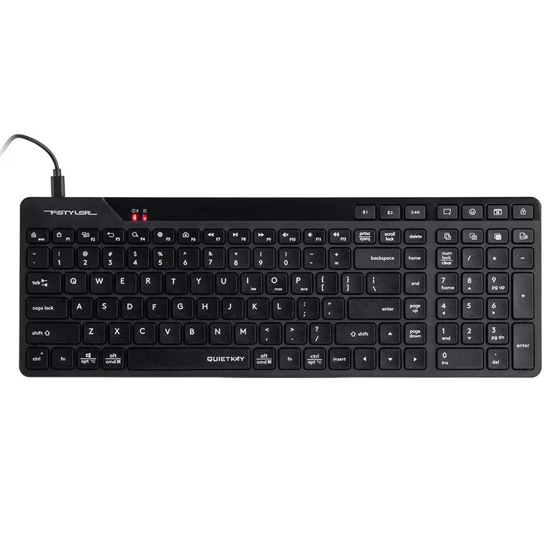 A4Tech Fstyler FBK27C AS Tichá klávesnica 2,4GHz+BT, čierna