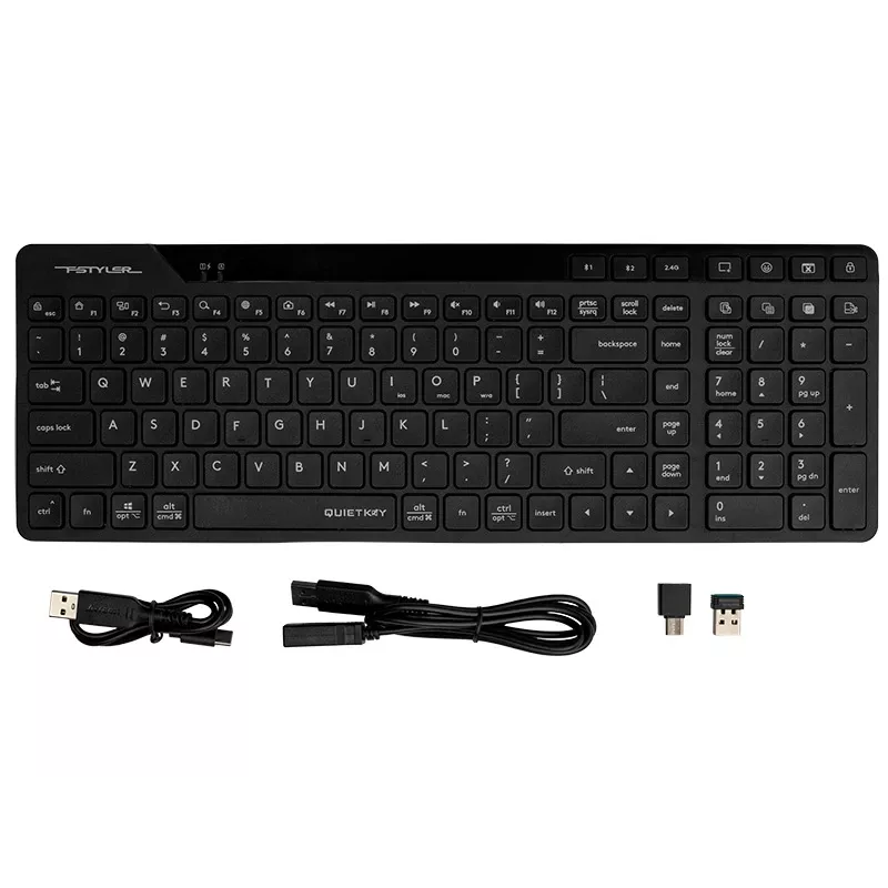 A4Tech Fstyler FBK27C AS Tichá klávesnica 2,4GHz+BT, čierna