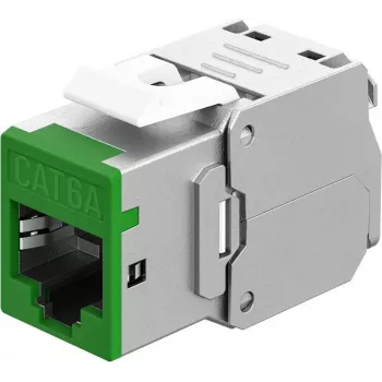 Goobay Keystone modul RJ45 CAT 6A, STP, tenký, zelená (77945)