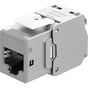 Goobay Keystone modul RJ45 CAT 6A, STP, tenký, svetlosivá (77946)