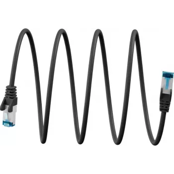 Goobay Ultra-Flexibles CAT 6A patch kábel S/FTP (PiMF), čierny (79413)