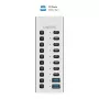 Hub USB3.2 Gen1 10 portov USB-A/C, vypínač