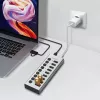 Hub USB3.2 Gen1 10 portov USB-A/C, vypínač
