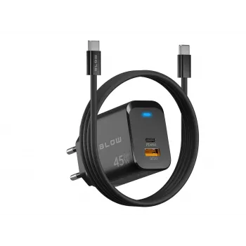 Nástenná nabíjačka USB-A USB-C PD 45W + kábel