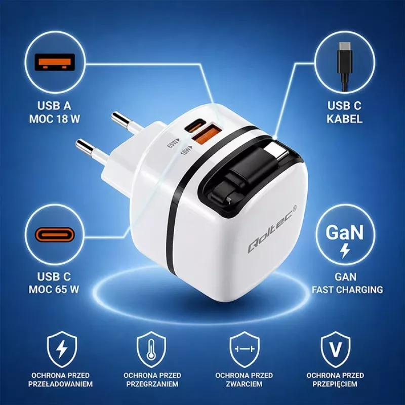 Nabíjačka USB-C 65W GaN PPS 5V 20V 3A 3,25A