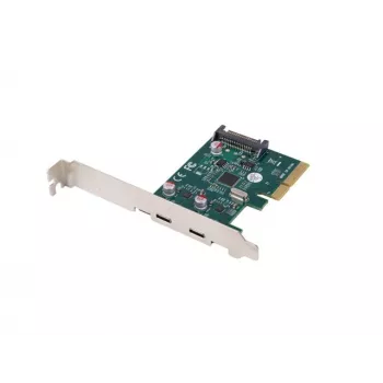Sieťová karta PCI Express x1 -> 2x USB-C 3.2 Gen 2x1 LED Low Profile