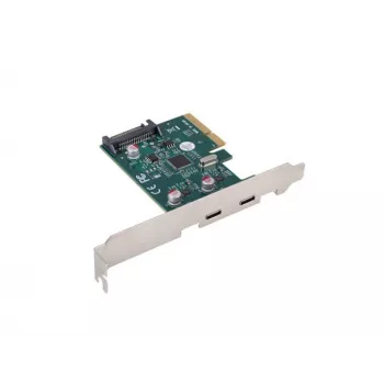 Sieťová karta PCI Express x1 -> 2x USB-C 3.2 Gen 2x1 LED Low Profile