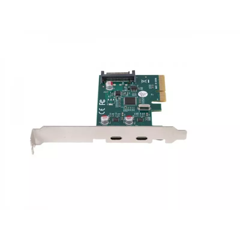 Sieťová karta PCI Express x1 -> 2x USB-C 3.2 Gen 2x1 LED Low Profile