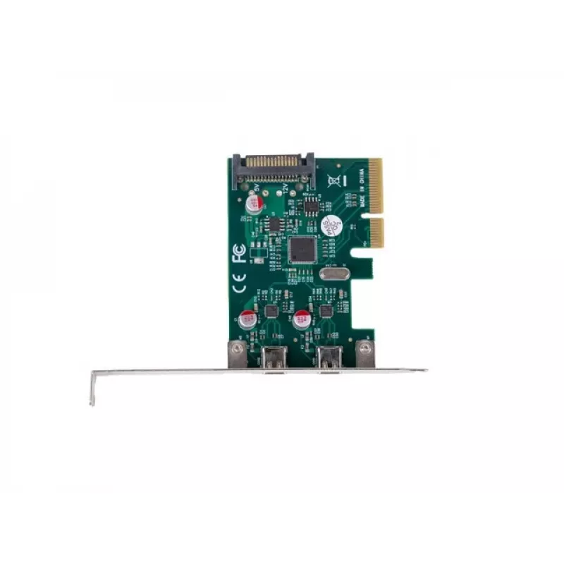 Sieťová karta PCI Express x1 -> 2x USB-C 3.2 Gen 2x1 LED Low Profile