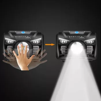 Montis akumulátorová čelová lampa so senzorom MT001 Black Headband flashlight LED