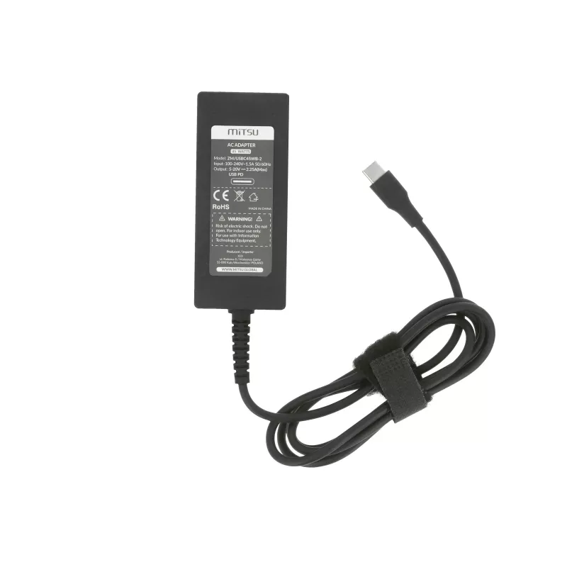 Napájací zdroj na notebook 45W USB-C 5V-9V-12V-15V/3A, 20V/2,25A PD