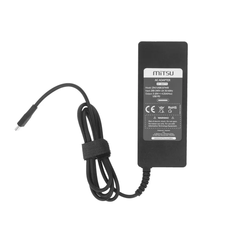Napájací zdroj na notebook 87W USB-C 5V-9V-12V-15V/3A, 20V/3,25A, 20,2V/4,3A PD