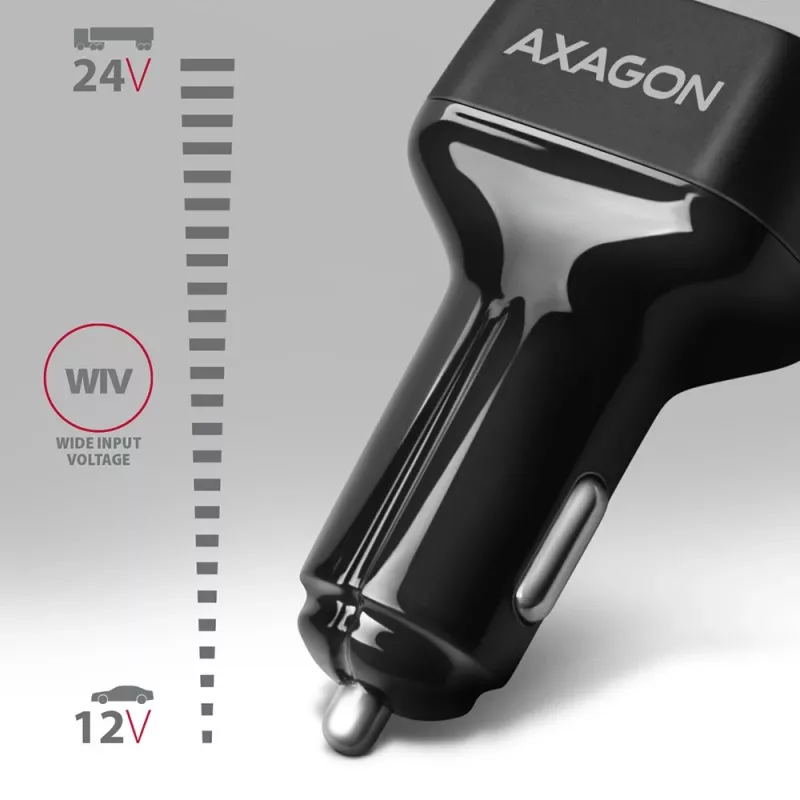AXAGON PWC-PQ38 38W autonabíjačka 2x port USB-A+C