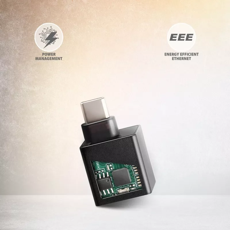 AXAGON ADE-MINIC USB-C 3.2 Gen 1 Gigabit Ethernet mini adaptér, čierny