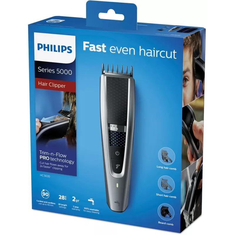 Philips HC5630/15 strihač vlasov Series 5000, čierna/strieborná