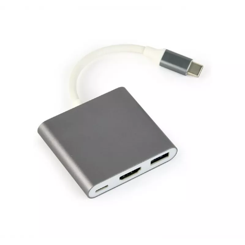 Gembird A-CM-HDMIF-02-SG USB grafický adaptér 3840 x 2160 pixelov sivý