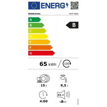 Whirlpool W7F HS51 voľne stojaca 15 súprav riadu B