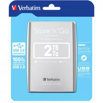 Verbatim Store 'n' Go USB 3.0 prenosný pevný disk 2 TB strieborný