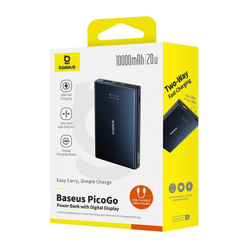 Baseus P10076801123-00 lítiovo-iónová polymérová powerbanka 10000 mAh čierna
