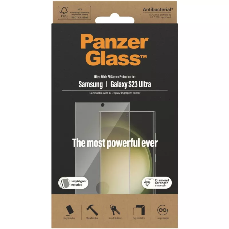 PanzerGlass Ultra-Wide Fit Sam S23 Ultra S918 ochrana displeja 7317 s aplikátorom