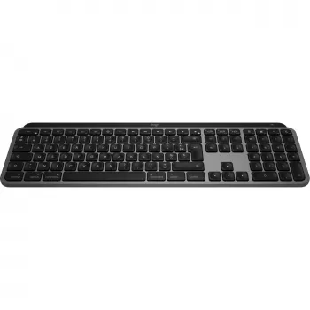 Logitech Master Series MX Keys S pre Mac - klávesnica - plná veľkosť - podsvietená - bezdrôtová - Bluetooth LE - AZERTY - francúzska - Space Gray (920-011625)