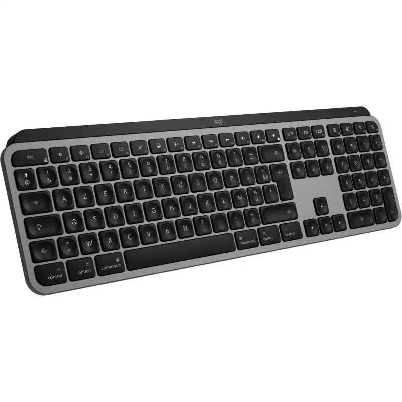 Logitech Master Series MX Keys S pre Mac - klávesnica - plná veľkosť - podsvietená - bezdrôtová - Bluetooth LE - AZERTY - francúzska - Space Gray (920-011625)