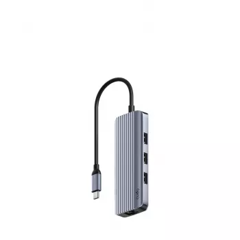 Cudy UH606 rozbočovač USB 3.2 Gen 1 (3.1 Gen 1) Type-C 5000 Mbit/s sivá, strieborná