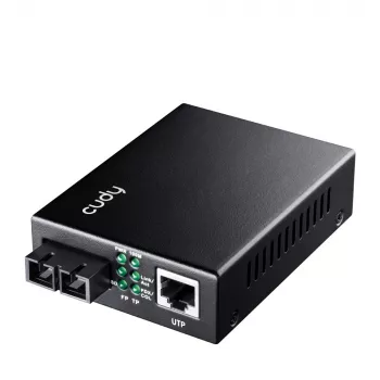Cudy MC100SA-20 sieťový mediálny konvertor 100 Mbit/s 1310 nm Singlemode čierny