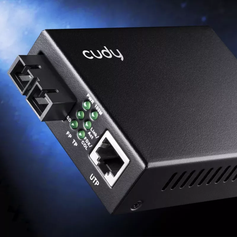 Cudy MC100SA-20 sieťový mediálny konvertor 100 Mbit/s 1310 nm Singlemode čierny