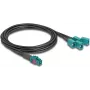 DeLOCK 90118 Koaxiálny kábel 1 m Mini FAKRA Z 4 x FAKRA Z čierny - modrý (90118)