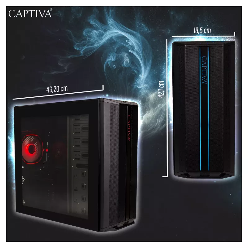 Captiva Advanced Gaming R98-206 Desktop PC AMD Ryzen 7 5700X, 32GB RAM, 1TB M.2 SSD, Nvidia GeForce RTX 5060, Wi-Fi 6, Windows 11 (98206)