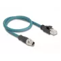 DeLOCK 60077 káblový adaptér M12 RJ-45 čierny - tyrkysový (60077)