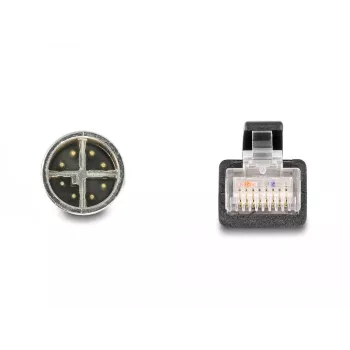 DeLOCK 60077 káblový adaptér M12 RJ-45 čierny - tyrkysový (60077)