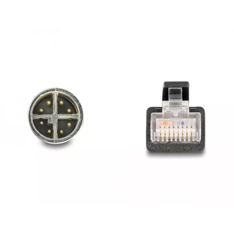 DeLOCK 60077 káblový adaptér M12 RJ-45 čierny - tyrkysový (60077)