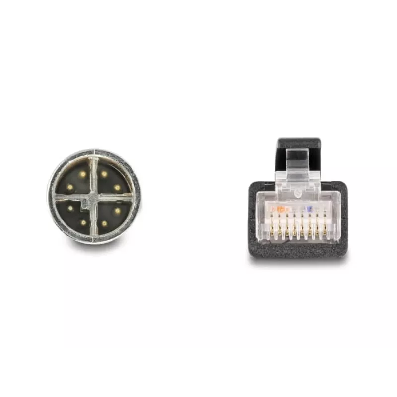 DeLOCK 60077 káblový adaptér M12 RJ-45 čierny - tyrkysový (60077)