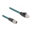 DeLOCK 60077 káblový adaptér M12 RJ-45 čierny - tyrkysový (60077)