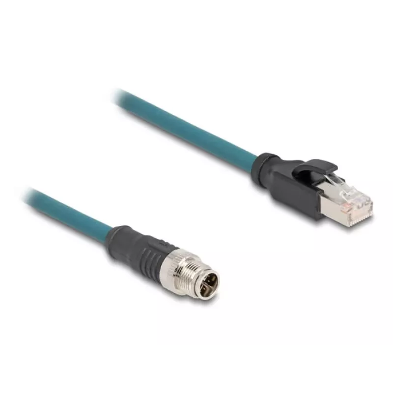 DeLOCK 60077 káblový adaptér M12 RJ-45 čierny - tyrkysový (60077)