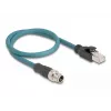 DeLOCK 60077 káblový adaptér M12 RJ-45 čierny - tyrkysový (60077)