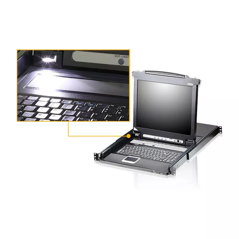 ATEN CL5708MW 43cm široký LCD KVM prepínač, USB-PS/2, VGA, 8 portov, UK-layout