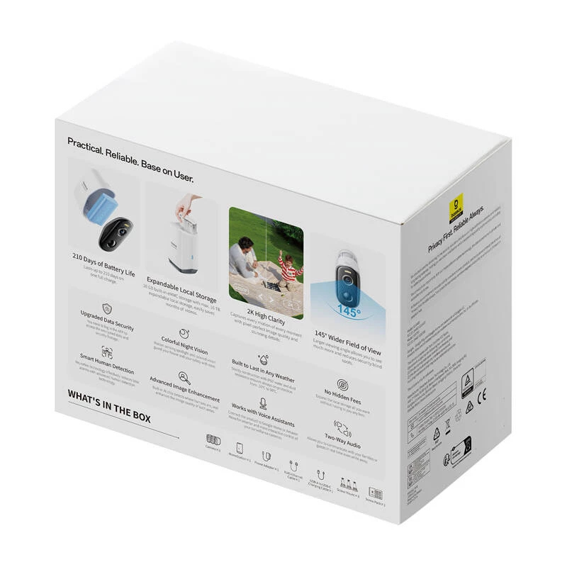N1 Baseus 2K outdoorová kamera sada 3 balenie (biela)