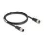 Delock M12 kábel D-kódovaný 4 Pin konektor samec na konektor samica PVC 1 m