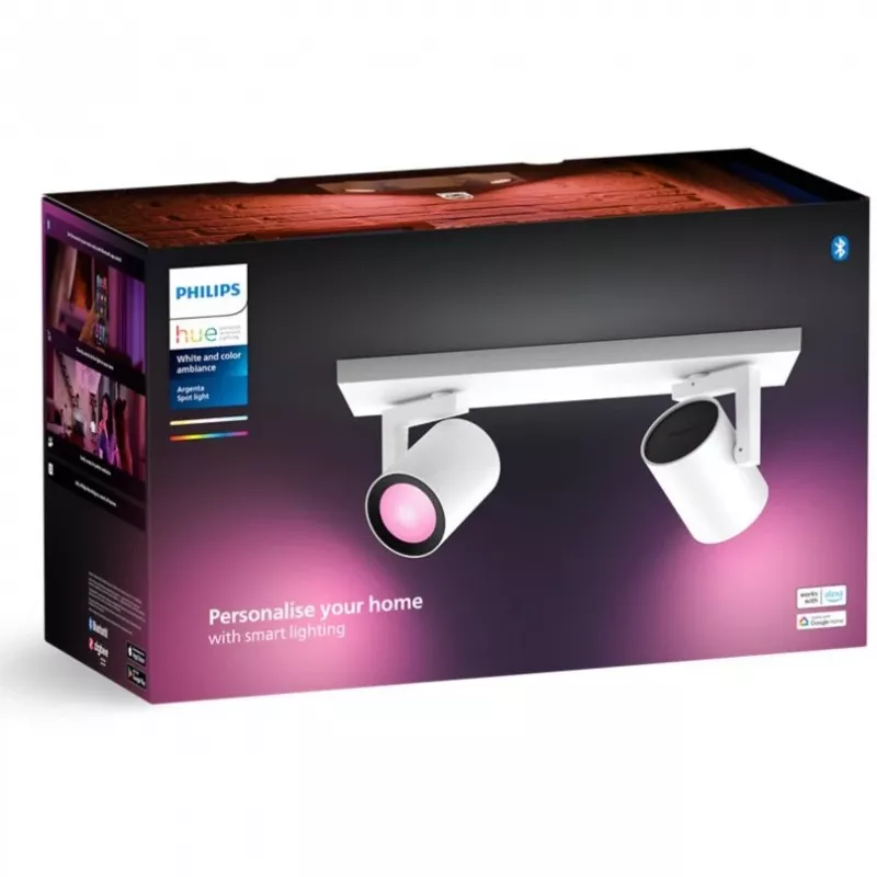 Philips Hue White&Col. Amb. Argenta Spot 2flg. biela 2x4,2W.